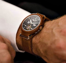 Parmigiani Bugatti Tourbillon watch transforms into dashboard clock.